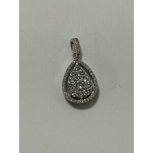 Sterling Silver Pendant Clear Tones Marked 925 OTC